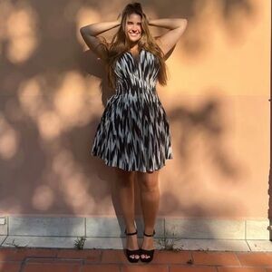 Banana Republic Black and White Midi Dress